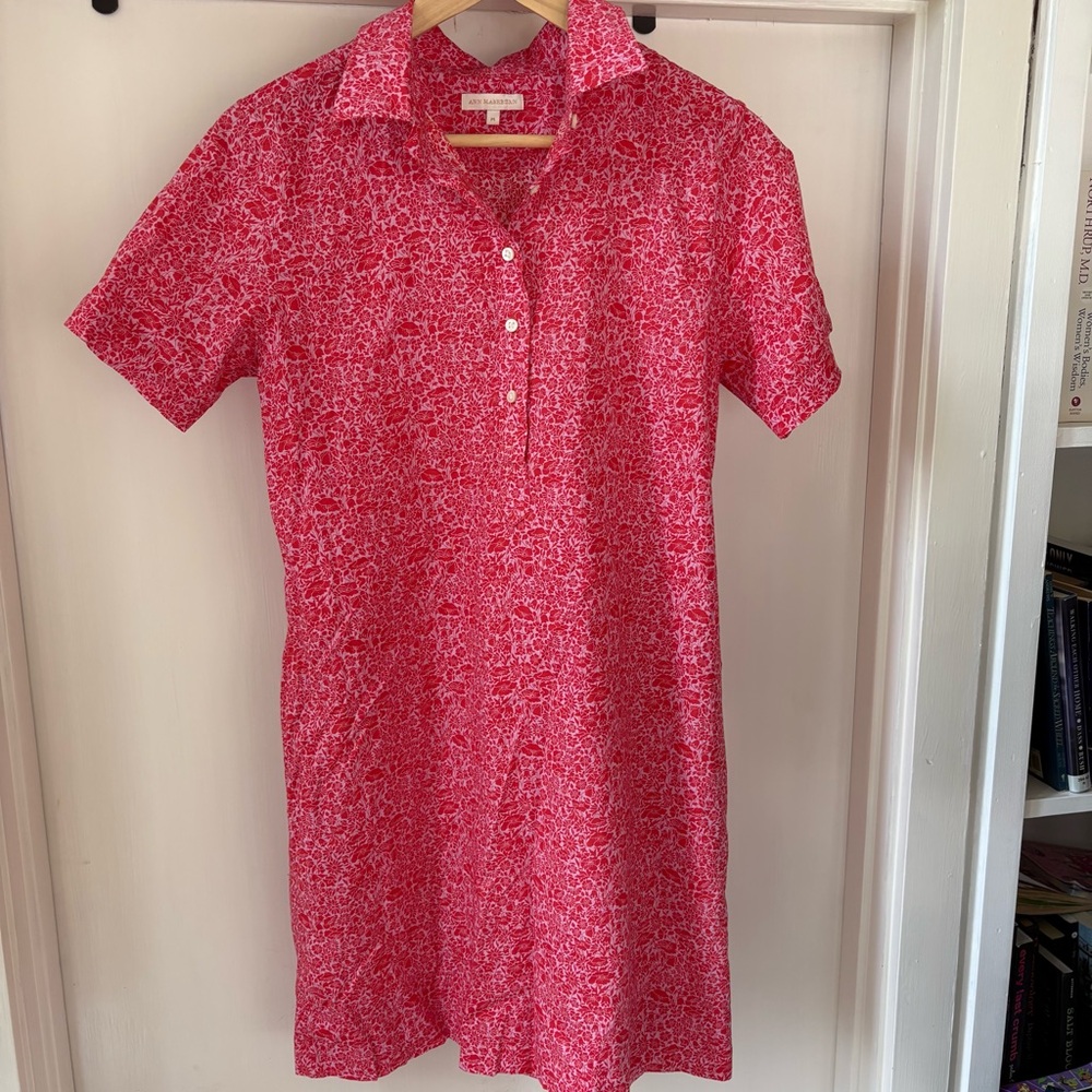 ANN MASHBURN Pink Floral Midi Dress
